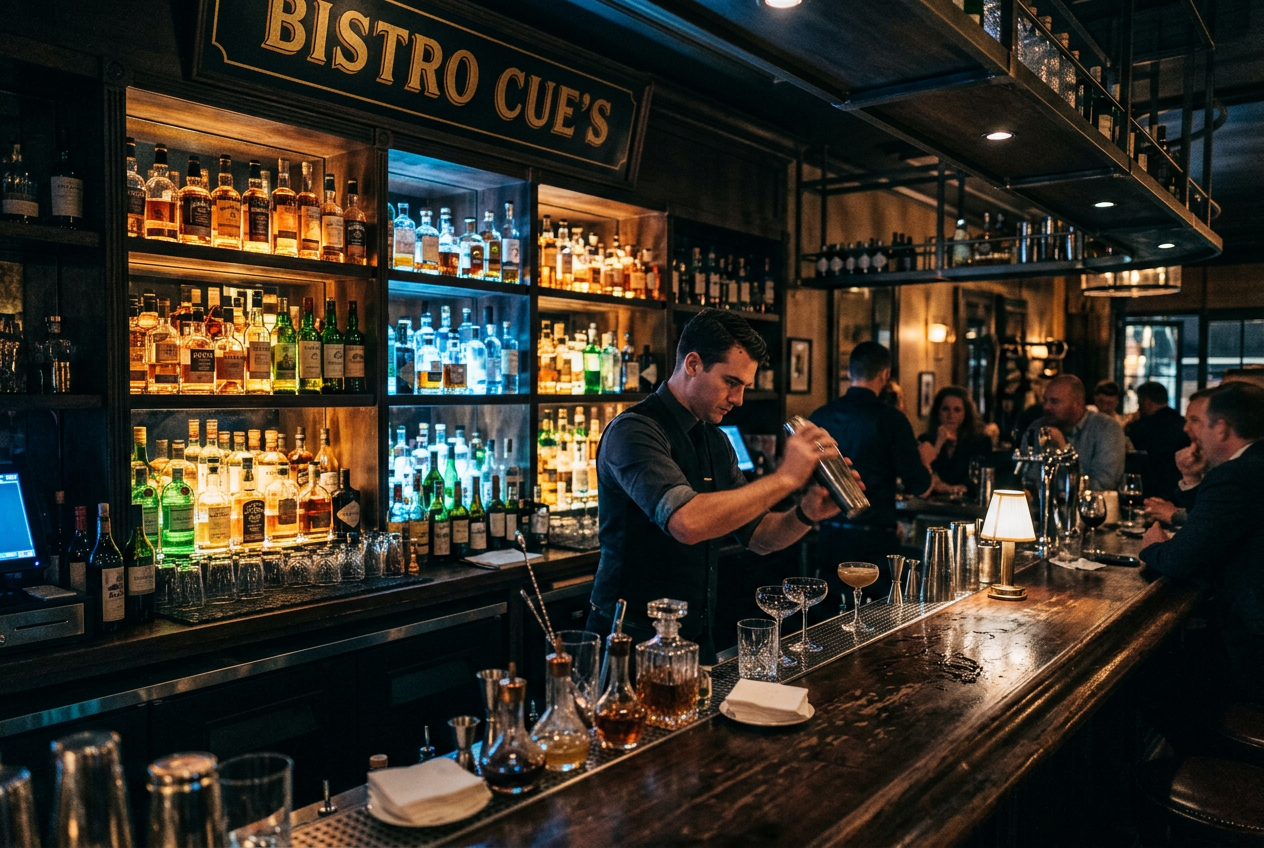 Cue'sの食い処イロイロ紹介。バー･居酒屋などその日の気分で決められます。